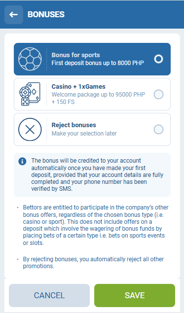 1xbet Welcome Bonuses
