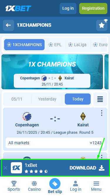 1xBet Android Download